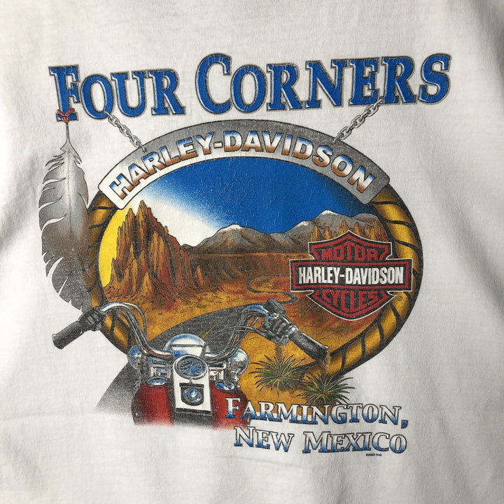 00'S Harley-Davidson Motorcycle Bike T-shirt Made in USA Men's L size cotton white type Vintage Second Hand