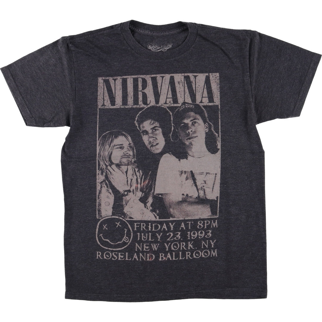 NIRVANA Nirvana Band T-shirt, Band T, Men's S size cotton black type Vintage Second Hand