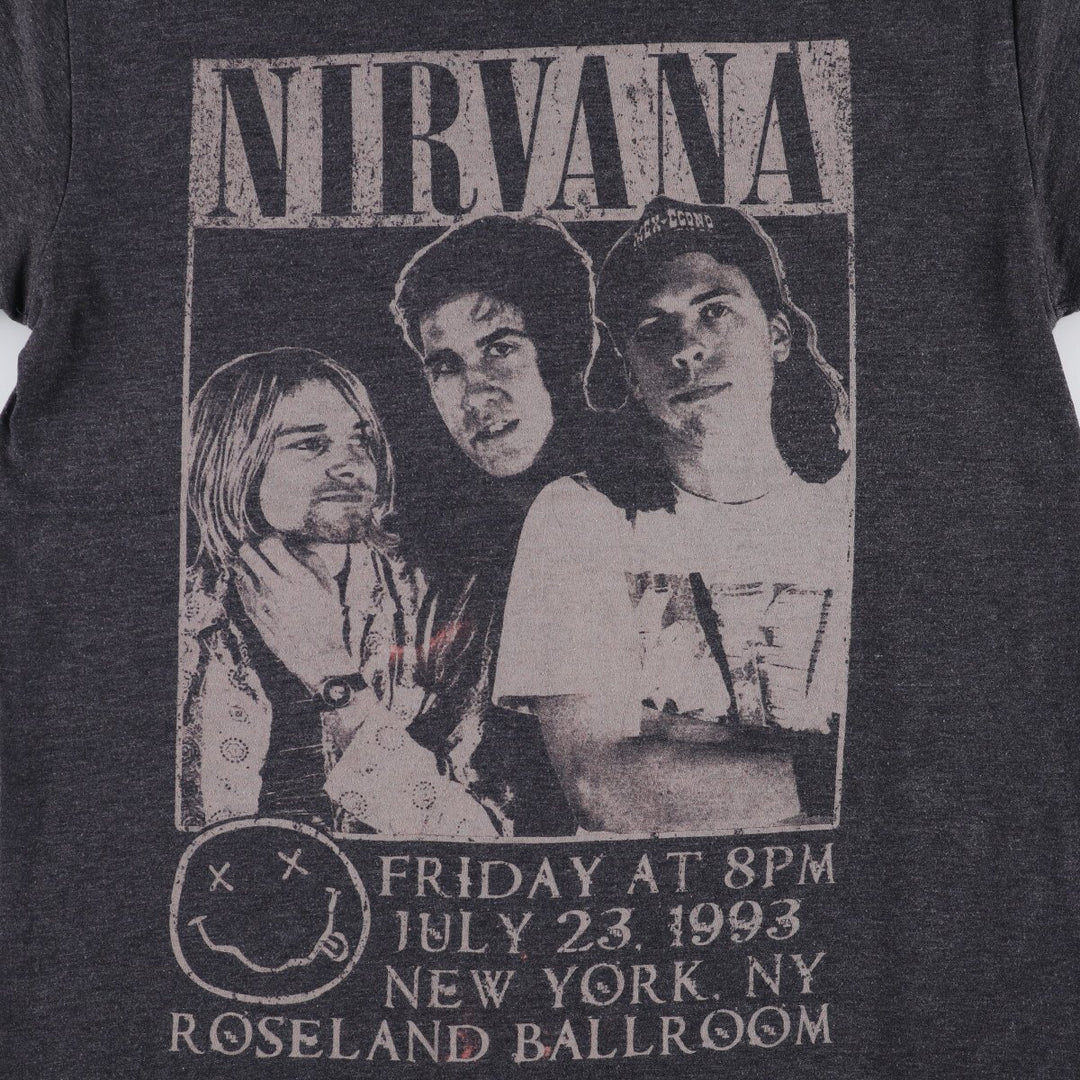 NIRVANA Nirvana Band T-shirt, Band T, Men's S size cotton black type Vintage Second Hand