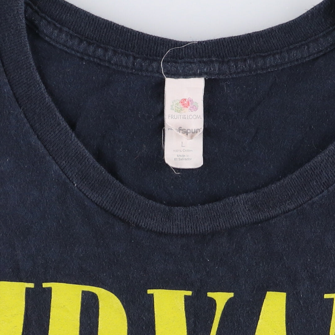 Fruit of the Loom FRUIT OF THE LOOM NIRVANA Band T-shirt Band Tee Men's L size cotton black type Vintage Second Hand