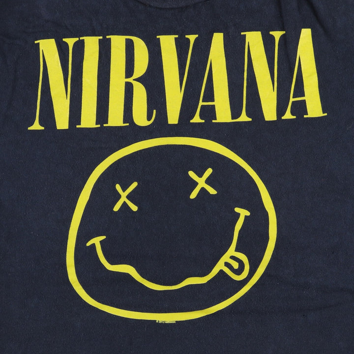 Fruit of the Loom FRUIT OF THE LOOM NIRVANA Band T-shirt Band Tee Men's L size cotton black type Vintage Second Hand