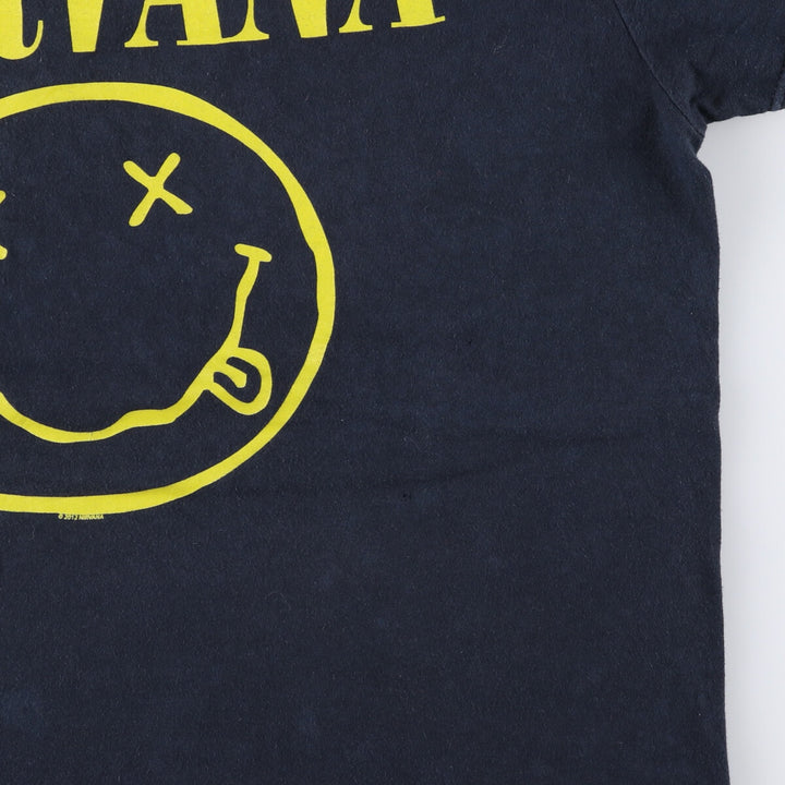 Fruit of the Loom FRUIT OF THE LOOM NIRVANA Band T-shirt Band Tee Men's L size cotton black type Vintage Second Hand