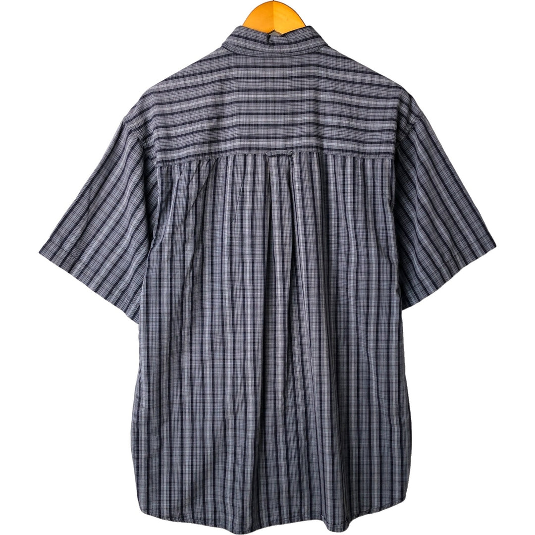 90s-00'S Columbia Short Sleeve Button-Down Check Shirt, Men's Size L cotton Blue type light blue Vintage Second Hand