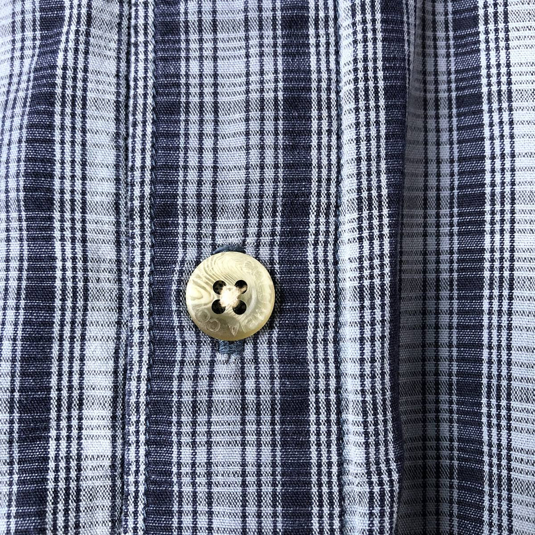 90s-00'S Columbia Short Sleeve Button-Down Check Shirt, Men's Size L cotton Blue type light blue Vintage Second Hand