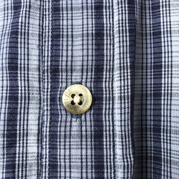 90s-00'S Columbia Short Sleeve Button-Down Check Shirt, Men's Size L cotton Blue type light blue Vintage Second Hand