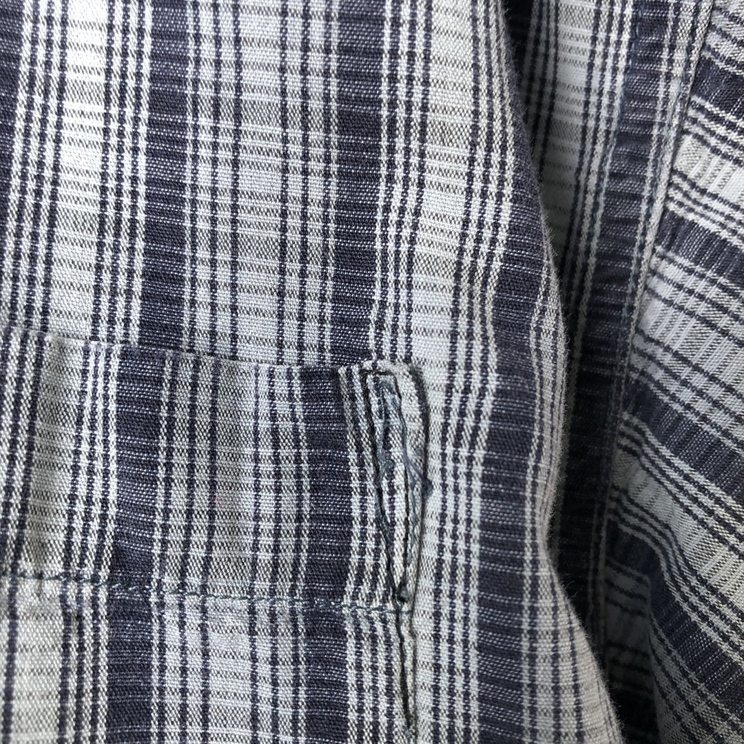 90s-00'S Columbia Short Sleeve Button-Down Check Shirt, Men's Size L cotton Blue type light blue Vintage Second Hand