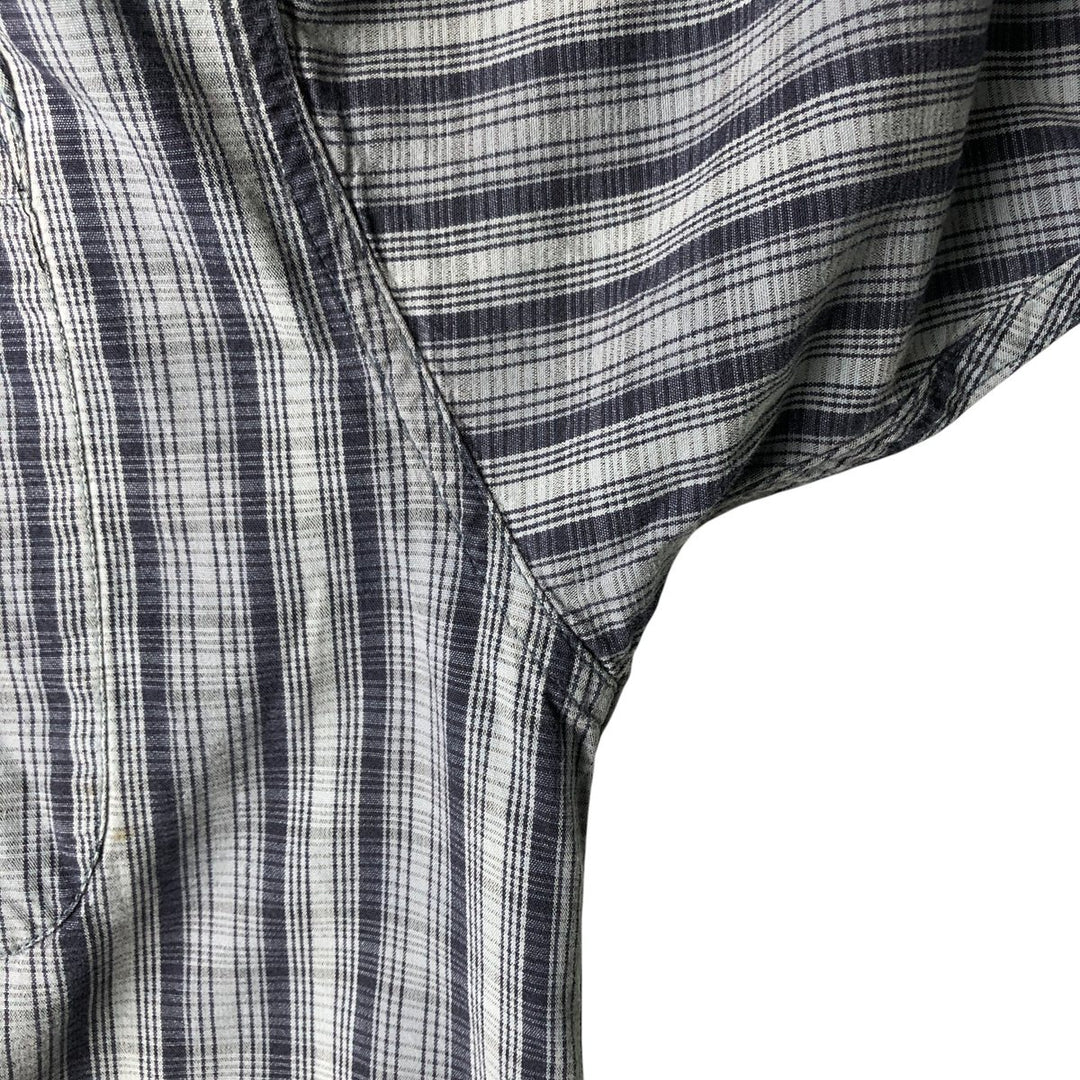 90s-00'S Columbia Short Sleeve Button-Down Check Shirt, Men's Size L cotton Blue type light blue Vintage Second Hand
