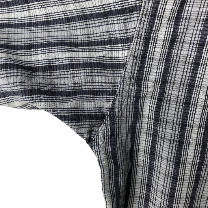 90s-00'S Columbia Short Sleeve Button-Down Check Shirt, Men's Size L cotton Blue type light blue Vintage Second Hand