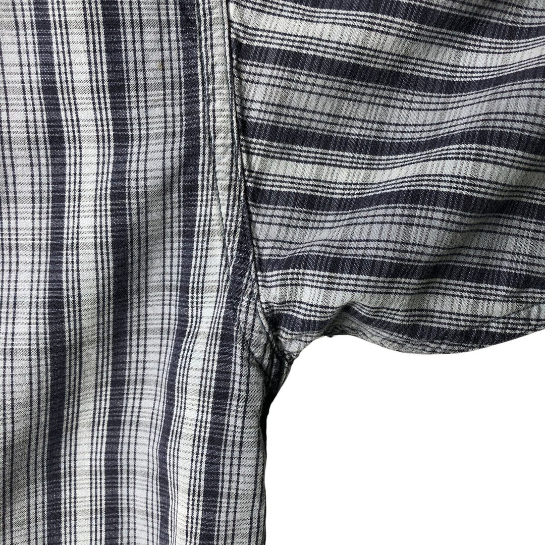 90s-00'S Columbia Short Sleeve Button-Down Check Shirt, Men's Size L cotton Blue type light blue Vintage Second Hand