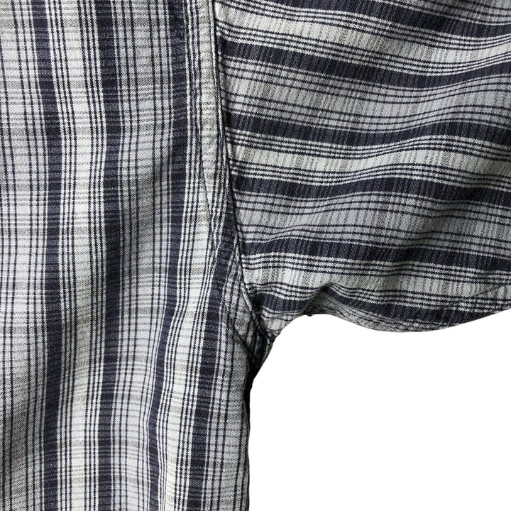 90s-00'S Columbia Short Sleeve Button-Down Check Shirt, Men's Size L cotton Blue type light blue Vintage Second Hand