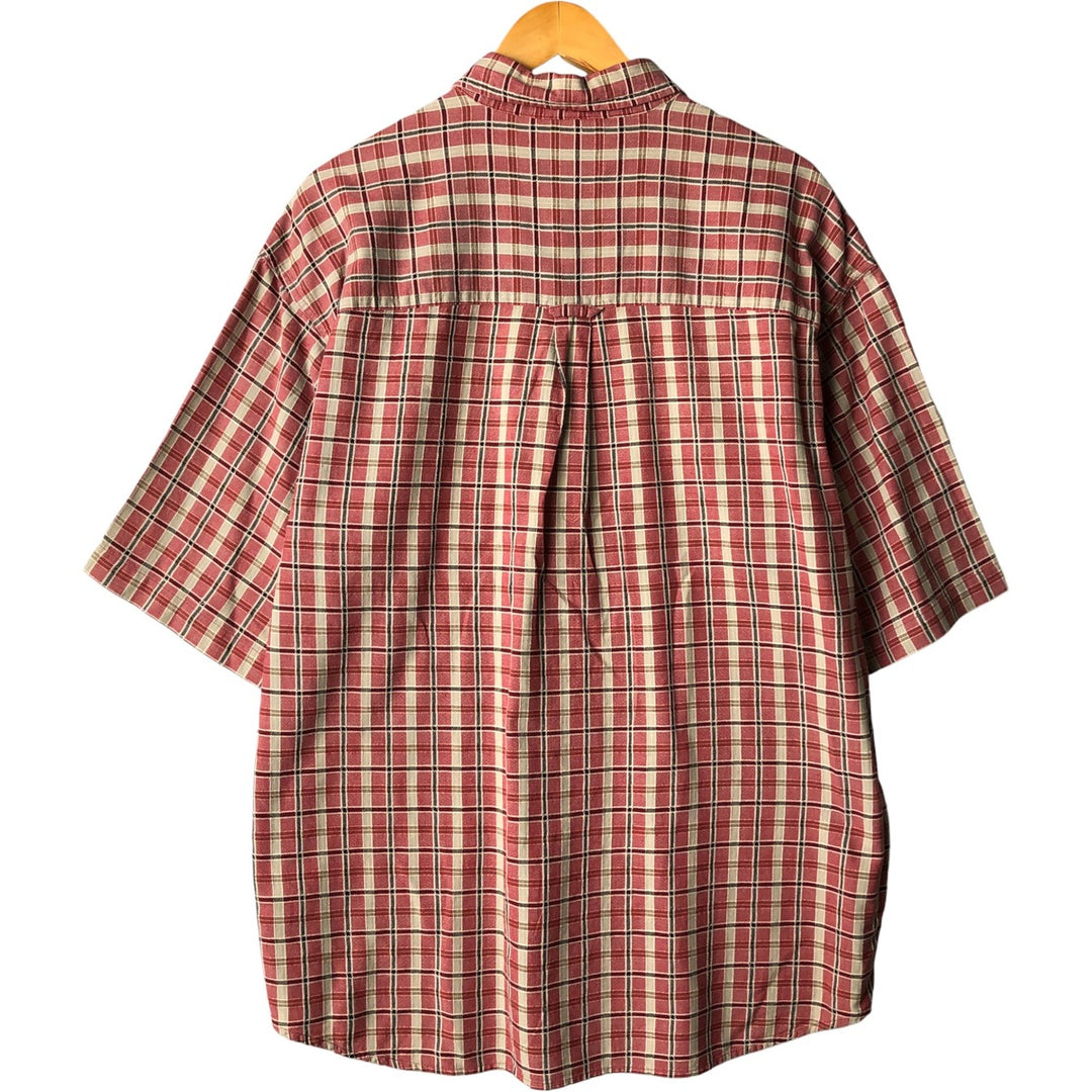 Columbia Short Sleeve Button Down Check Shirt Men's XL cotton red type Vintage Second Hand