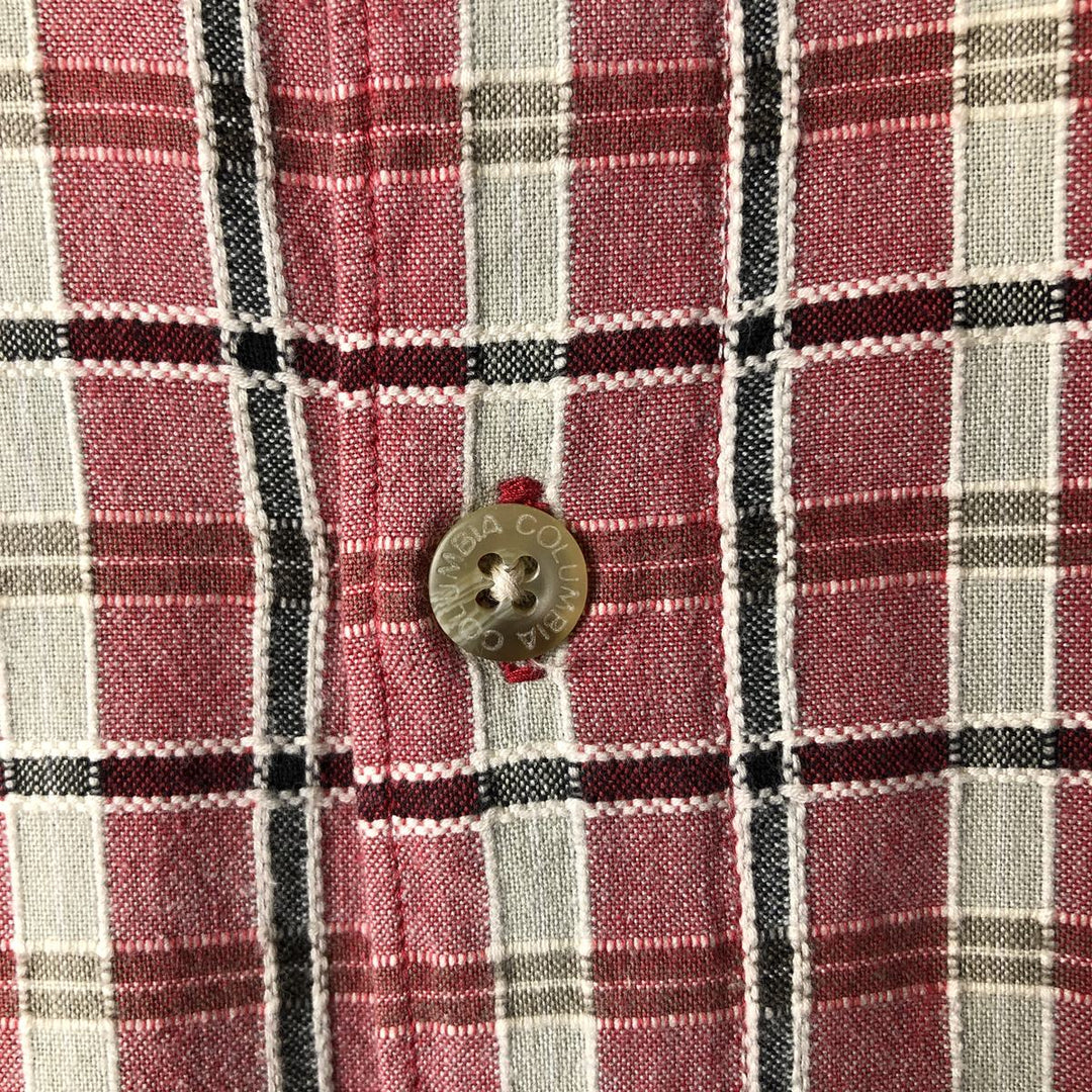 Columbia Short Sleeve Button Down Check Shirt Men's XL cotton red type Vintage Second Hand