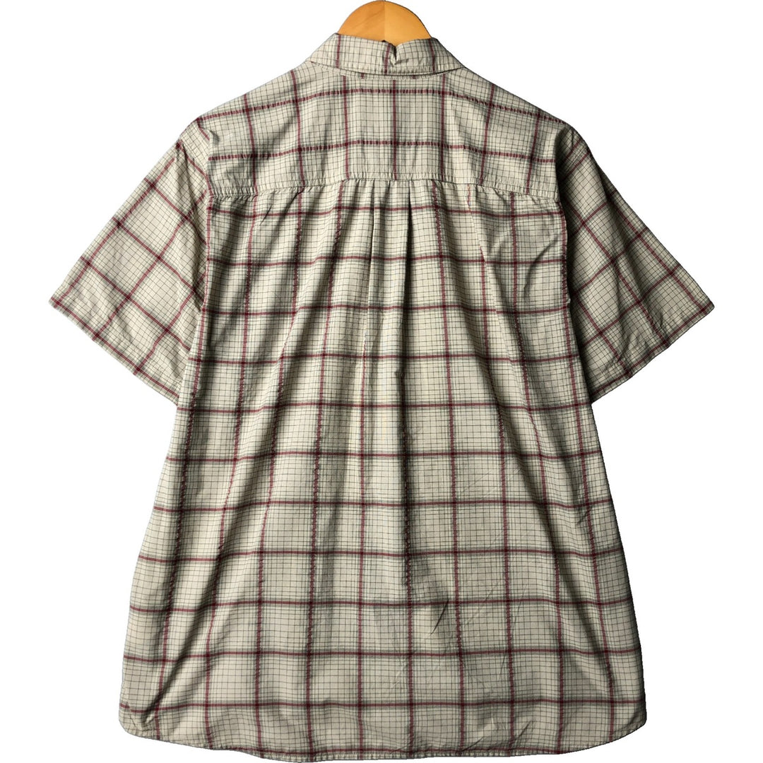 Patagonia 53190SP16 Check Pattern Short Sleeve Nylon Shirt, Men's Size L Nylon Green type dark green Vintage Second Hand