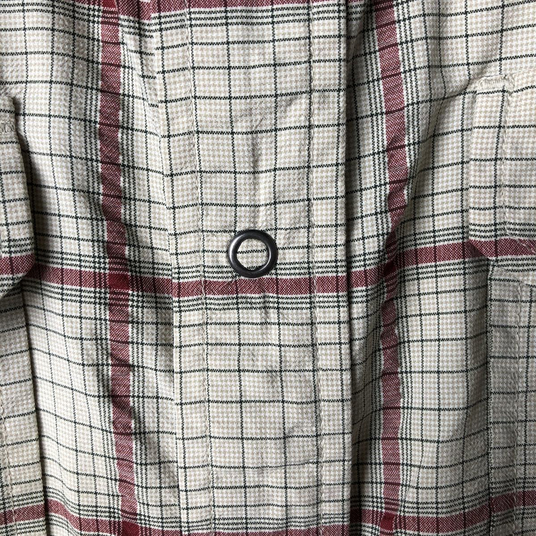 Patagonia 53190SP16 Check Pattern Short Sleeve Nylon Shirt, Men's Size L Nylon Green type dark green Vintage Second Hand