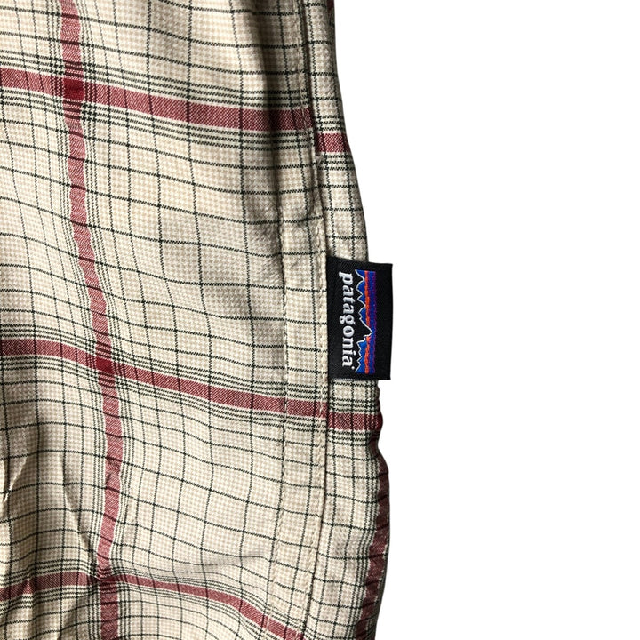Patagonia 53190SP16 Check Pattern Short Sleeve Nylon Shirt, Men's Size L Nylon Green type dark green Vintage Second Hand