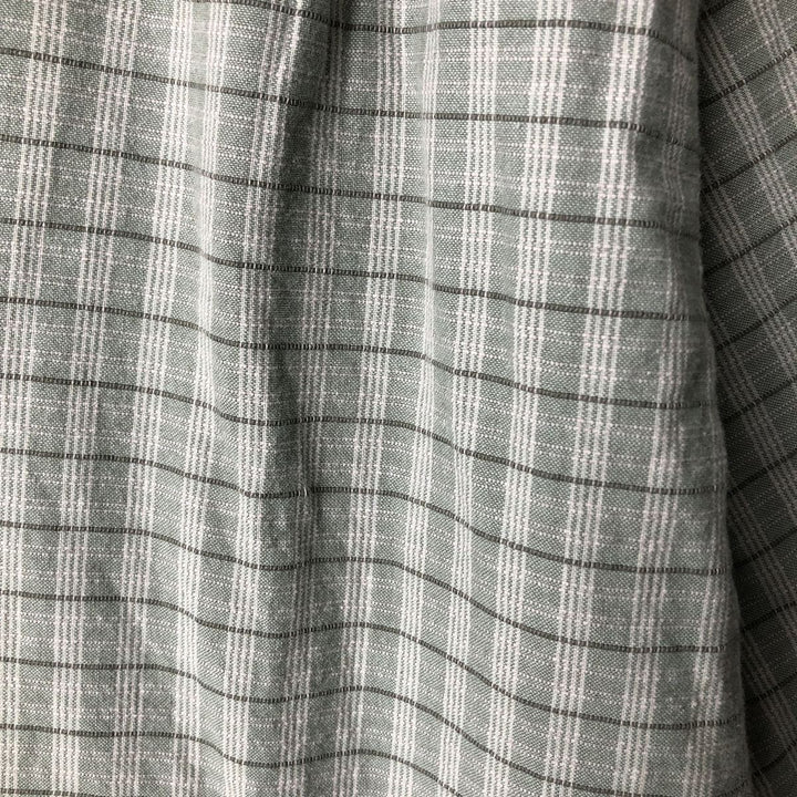 Columbia Wide Collar Short Sleeve Cotton Check Shirt Box Shirt Men's XL Size cotton Khaki type sage green Vintage Second Hand