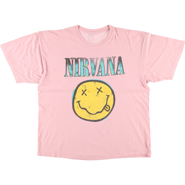 NIRVANA Nirvana Band T-Shirt Band Tee Men's XL Rock cotton pink type Vintage Second Hand