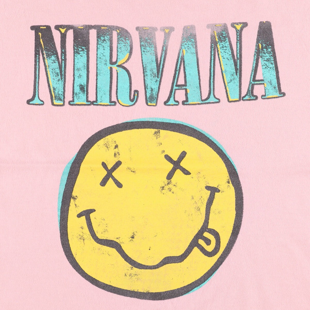 NIRVANA Nirvana Band T-Shirt Band Tee Men's XL Rock cotton pink type Vintage Second Hand
