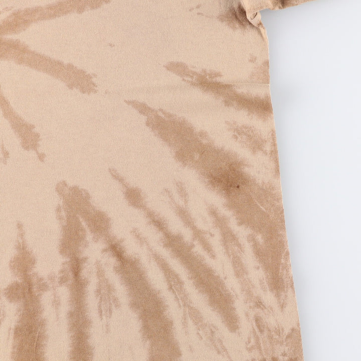 NIRVANA Tie-dye Pattern Band T-shirt, Men's M size cotton Khaki type beige Vintage Second Hand