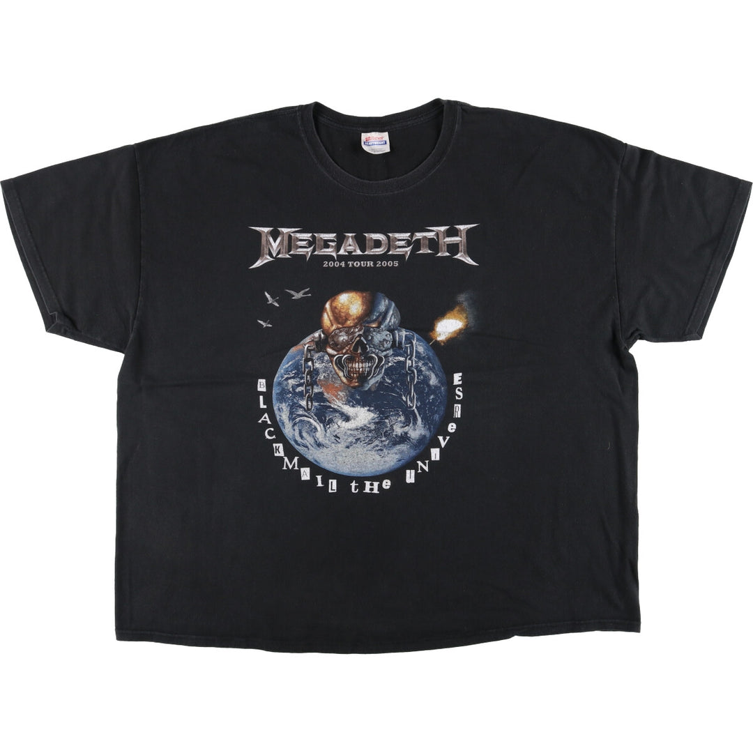 2000'S Hanes Megadeth Band T-Shirt, Oversized, Men's, Size XXXL cotton black type Vintage Second Hand