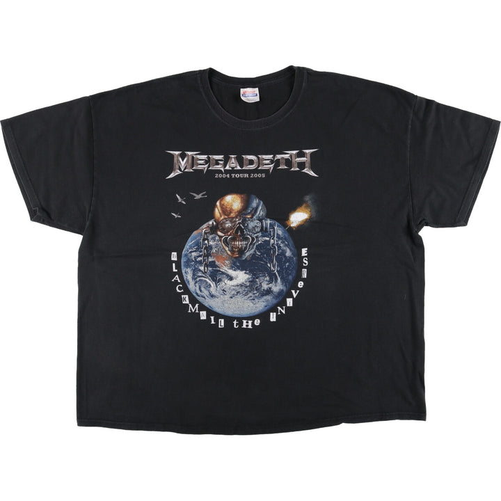 2000'S Hanes Megadeth Band T-Shirt, Oversized, Men's, Size XXXL cotton black type Vintage Second Hand