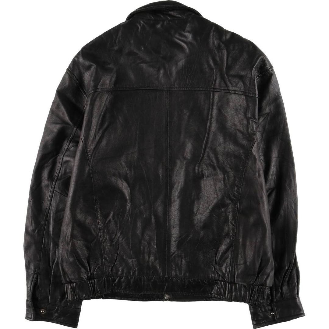 HATHAWAY Swing Top Padded Leather Blouson, Men's Size L genuine leather black type Vintage Second Hand