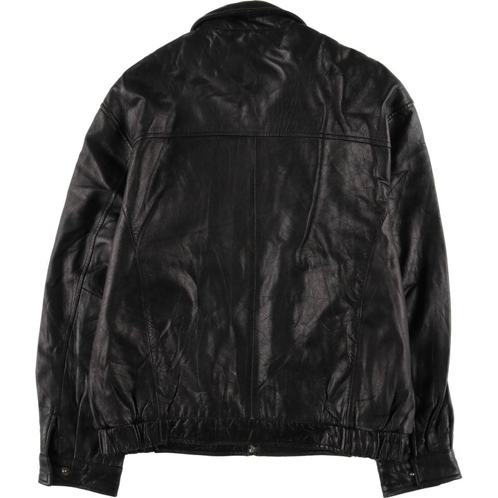 HATHAWAY Swing Top Padded Leather Blouson, Men's Size L genuine leather black type Vintage Second Hand