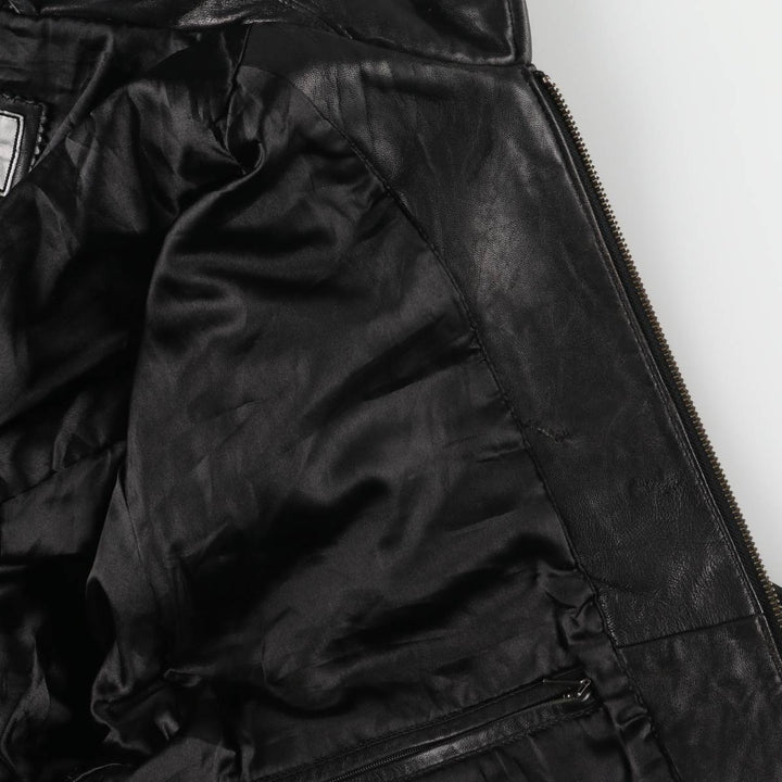 HATHAWAY Swing Top Padded Leather Blouson, Men's Size L genuine leather black type Vintage Second Hand