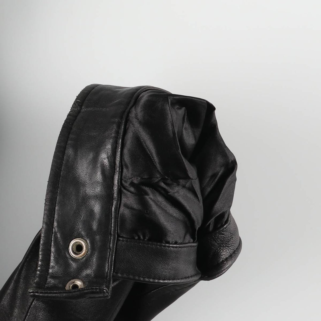 HATHAWAY Swing Top Padded Leather Blouson, Men's Size L genuine leather black type Vintage Second Hand