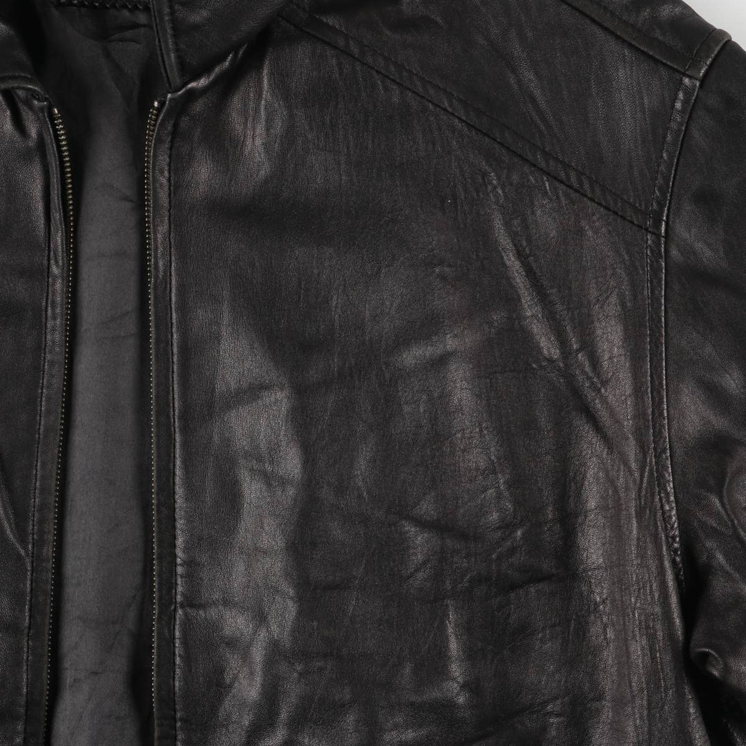 HATHAWAY Swing Top Padded Leather Blouson, Men's Size L genuine leather black type Vintage Second Hand