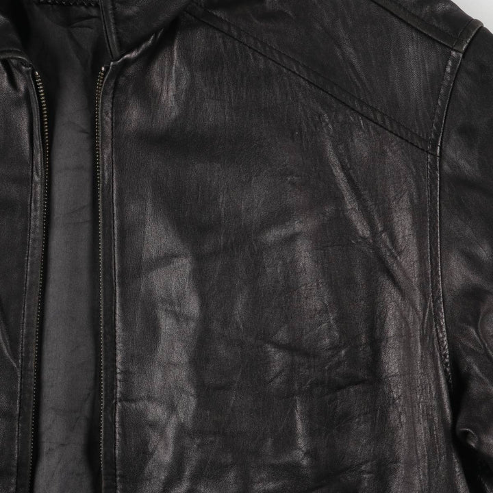 HATHAWAY Swing Top Padded Leather Blouson, Men's Size L genuine leather black type Vintage Second Hand
