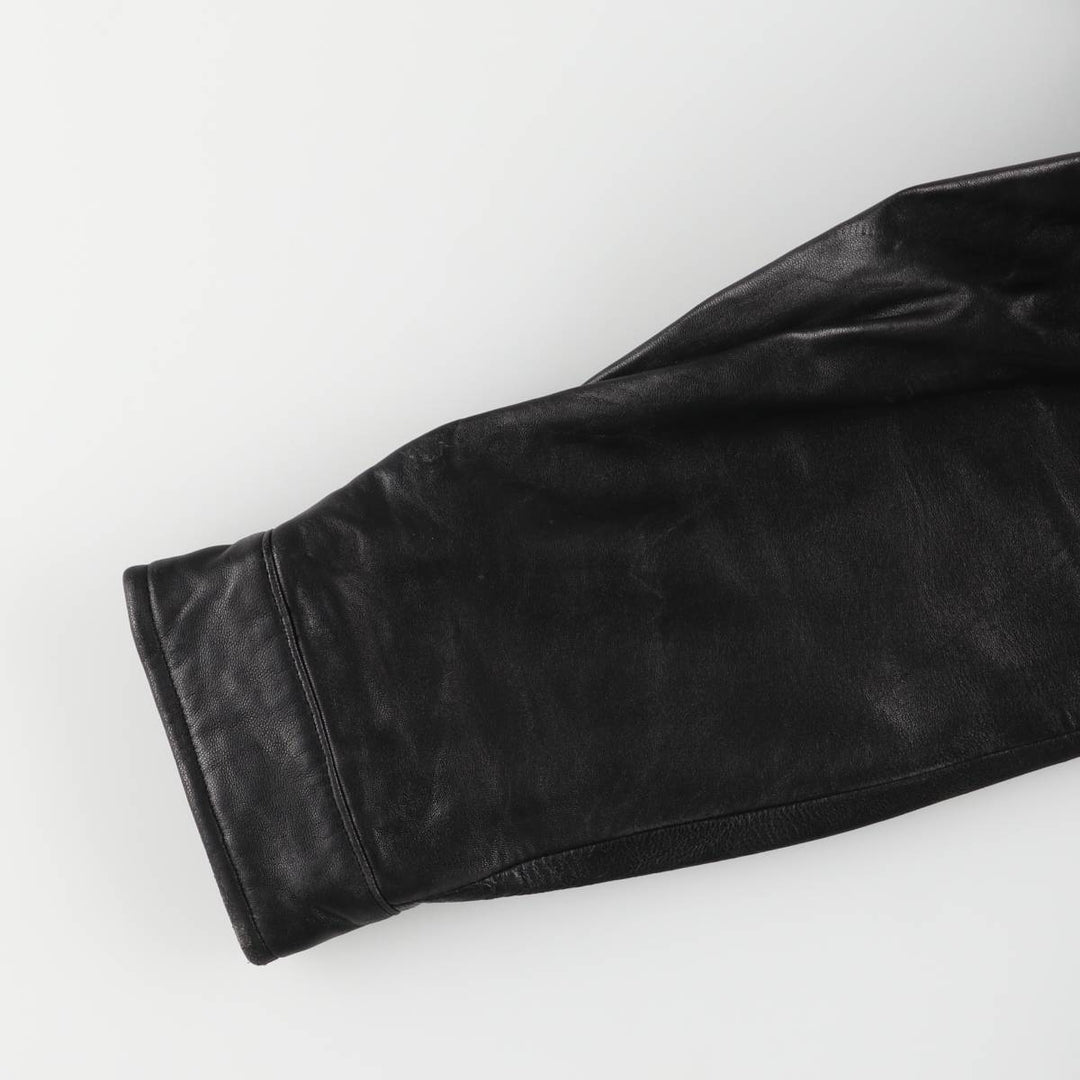 HATHAWAY Swing Top Padded Leather Blouson, Men's Size L genuine leather black type Vintage Second Hand