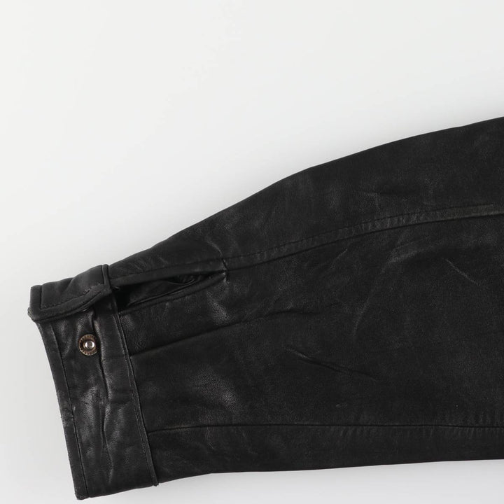 HATHAWAY Swing Top Padded Leather Blouson, Men's Size L genuine leather black type Vintage Second Hand