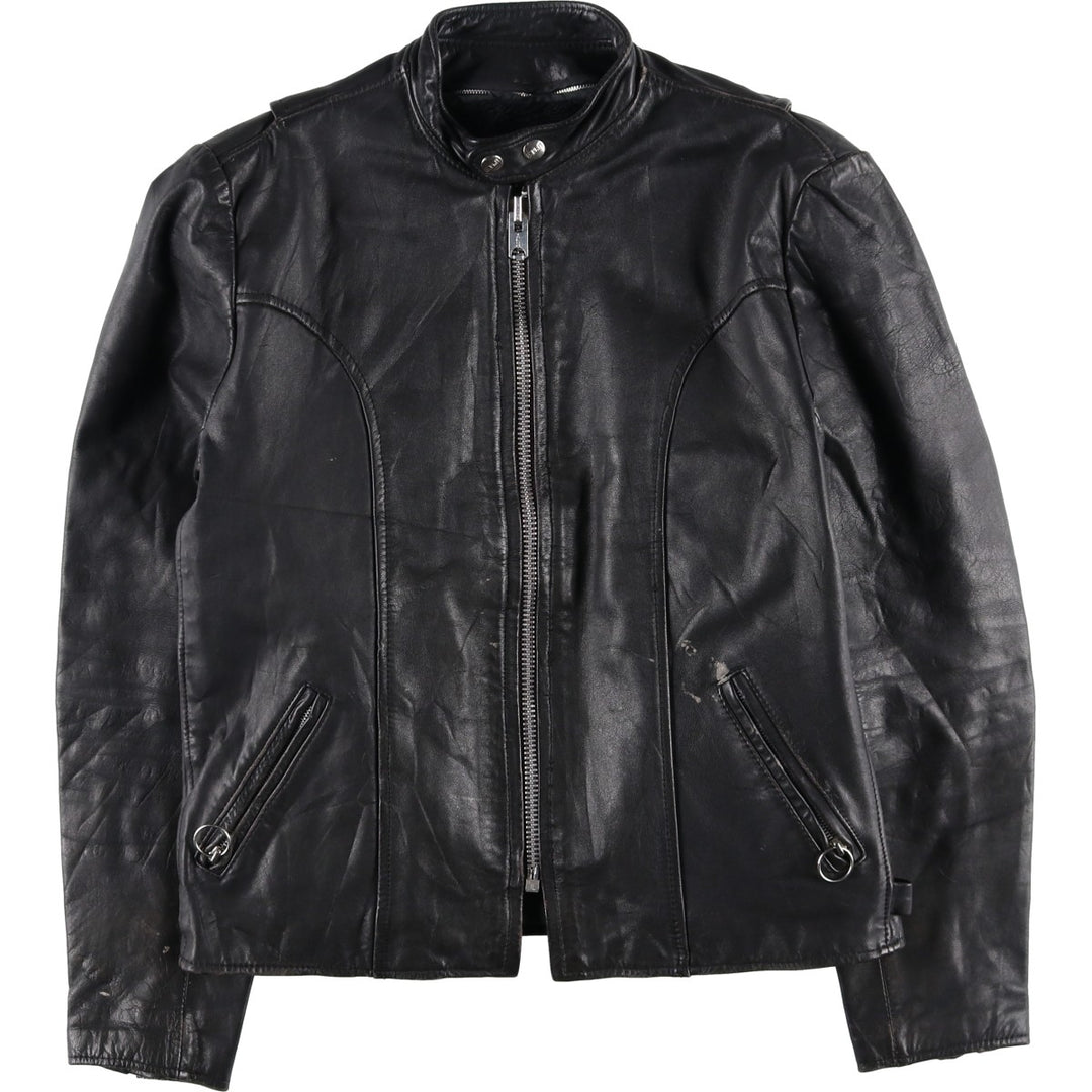 ESPRIT Single Rider Jacket, Men's Size L, Vintage genuine leather black type Vintage Second Hand