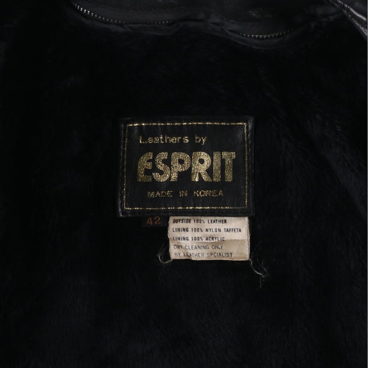 ESPRIT Single Rider Jacket, Men's Size L, Vintage genuine leather black type Vintage Second Hand