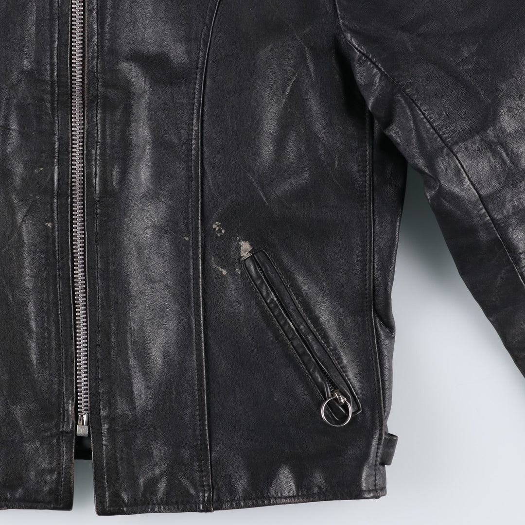 ESPRIT Single Rider Jacket, Men's Size L, Vintage genuine leather black type Vintage Second Hand