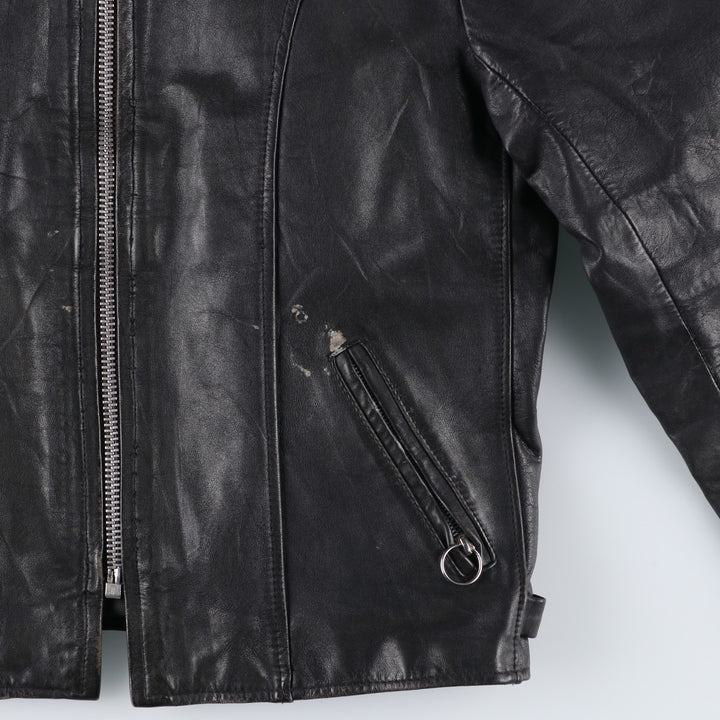 ESPRIT Single Rider Jacket, Men's Size L, Vintage genuine leather black type Vintage Second Hand