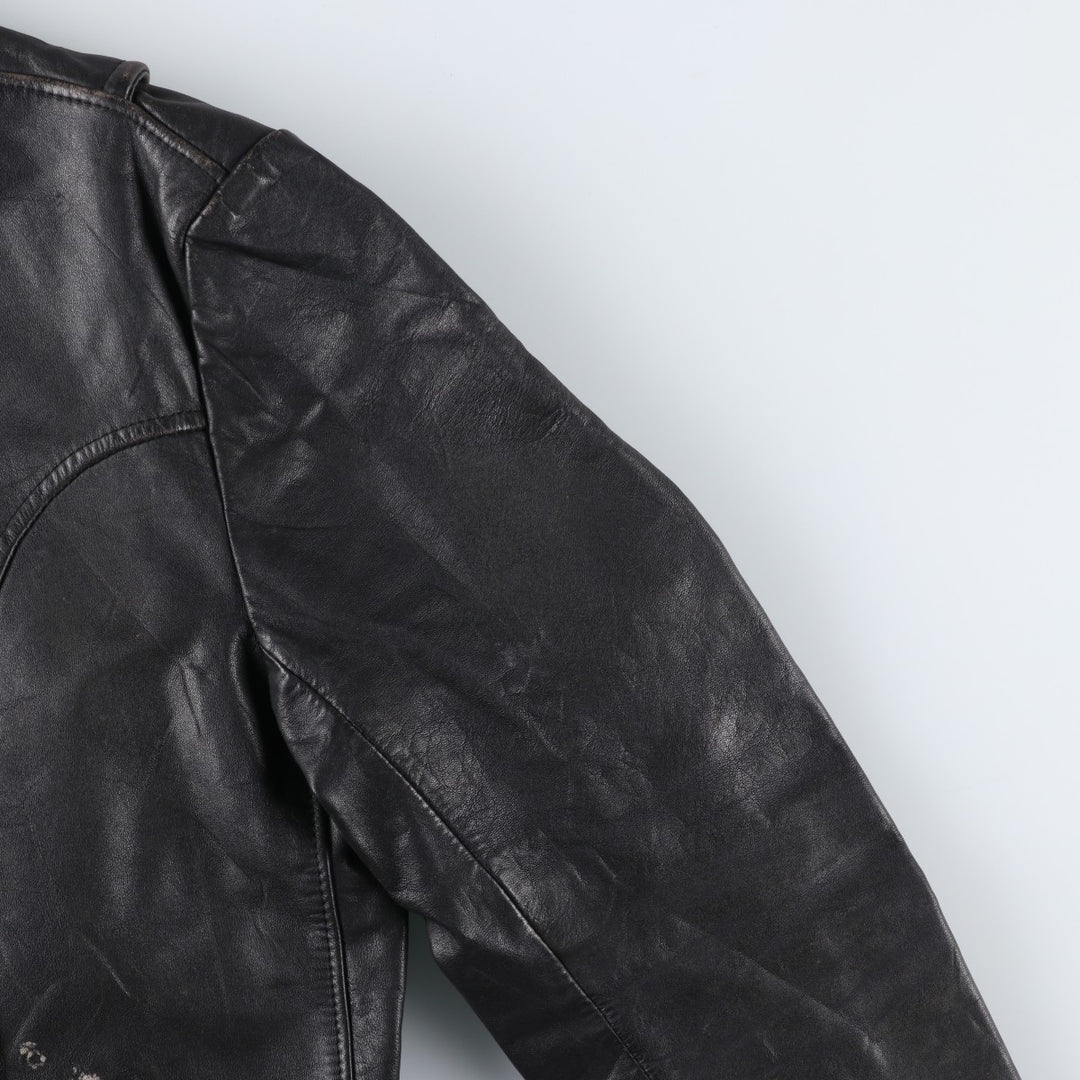 ESPRIT Single Rider Jacket, Men's Size L, Vintage genuine leather black type Vintage Second Hand