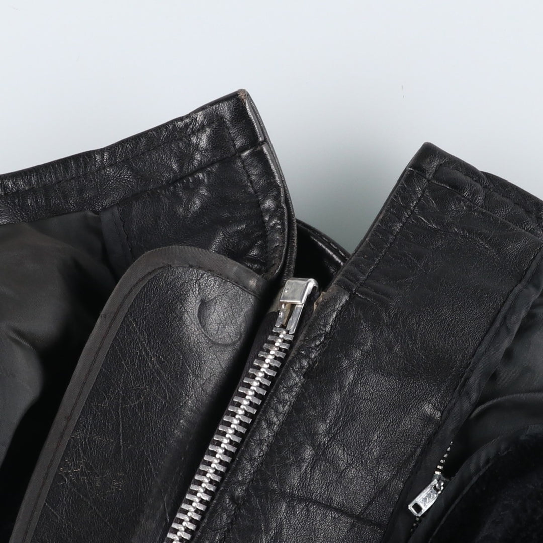 ESPRIT Single Rider Jacket, Men's Size L, Vintage genuine leather black type Vintage Second Hand