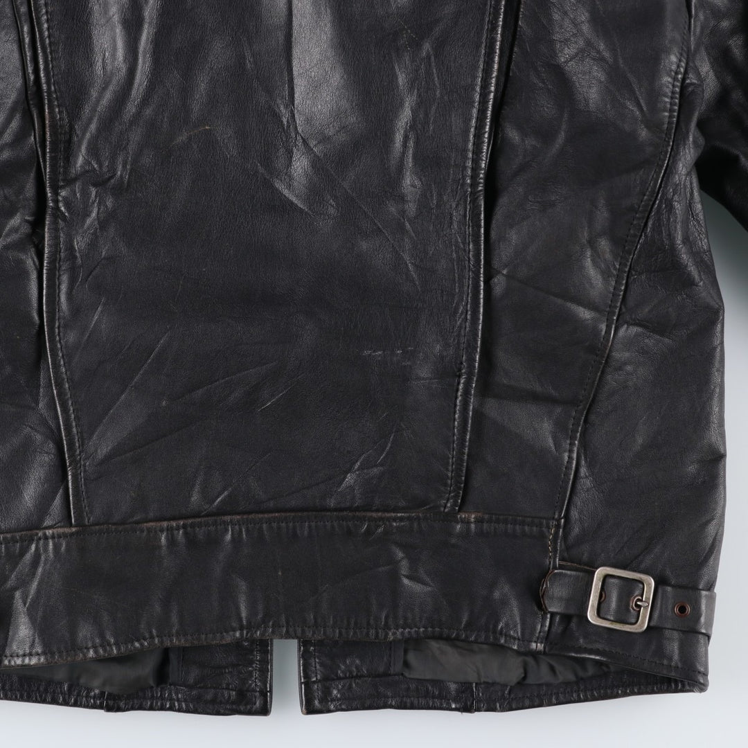 ESPRIT Single Rider Jacket, Men's Size L, Vintage genuine leather black type Vintage Second Hand