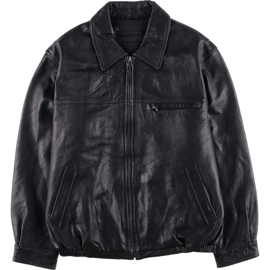 American Classics Padded Swing Top Leather Blouson, Men's Size L genuine leather black type Vintage Second Hand