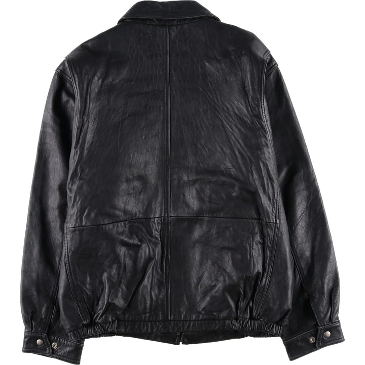 American Classics Padded Swing Top Leather Blouson, Men's Size L genuine leather black type Vintage Second Hand