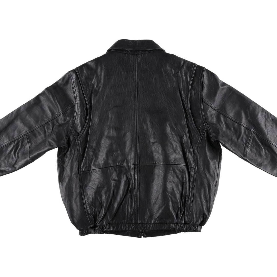 American Classics Padded Swing Top Leather Blouson, Men's Size L genuine leather black type Vintage Second Hand