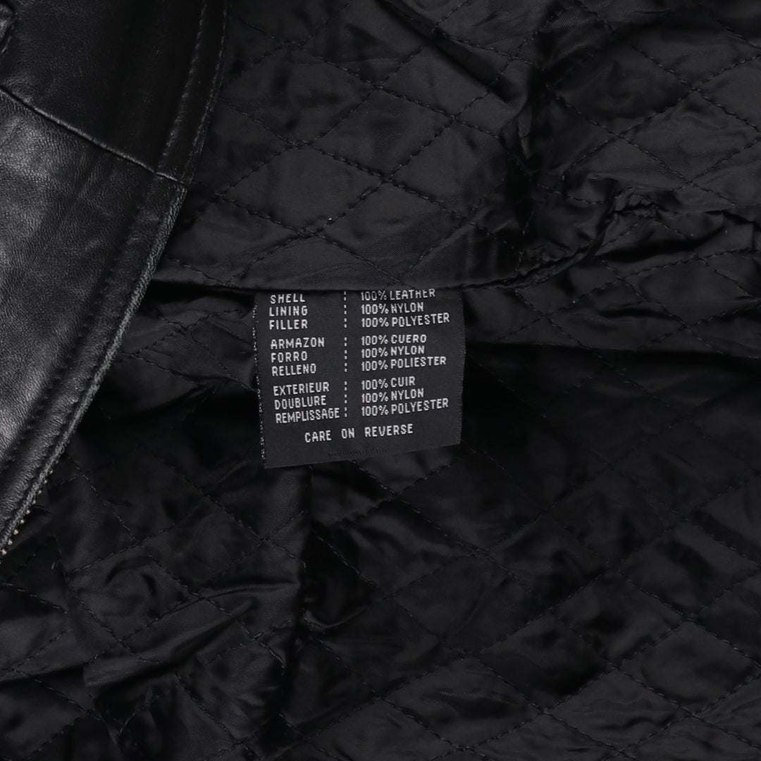 American Classics Padded Swing Top Leather Blouson, Men's Size L genuine leather black type Vintage Second Hand