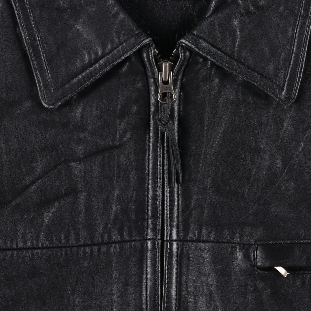 American Classics Padded Swing Top Leather Blouson, Men's Size L genuine leather black type Vintage Second Hand