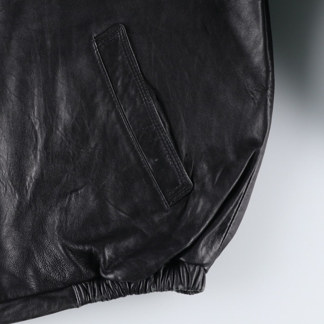 American Classics Padded Swing Top Leather Blouson, Men's Size L genuine leather black type Vintage Second Hand