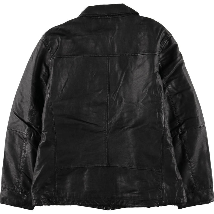 EXCELLED Swing Top Type Padded Leather Blouson, Men's Size L genuine leather black type Vintage Second Hand