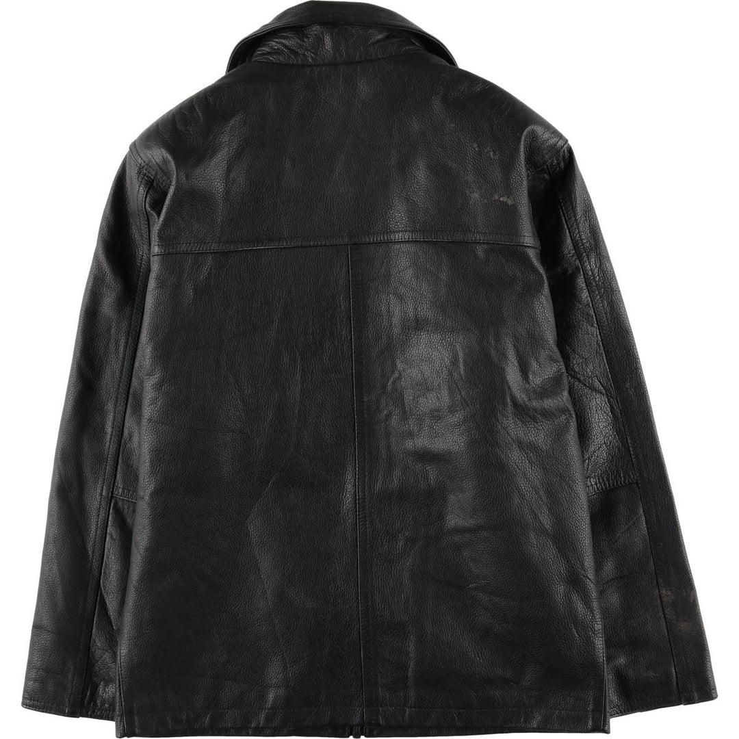 Skorex Padded Swing Top Leather Blouson, Men's Size L unclear black type Vintage Second Hand