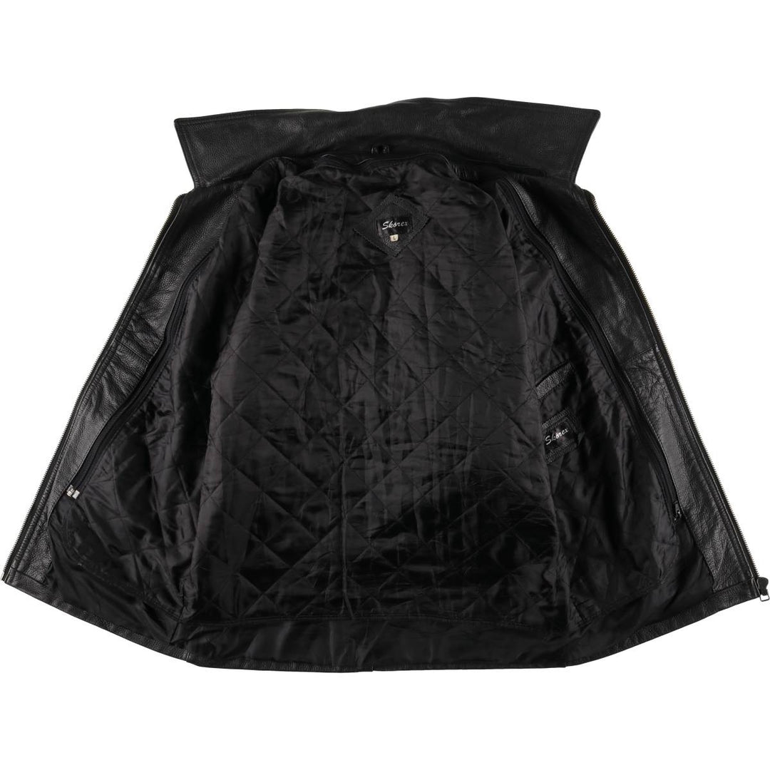 Skorex Padded Swing Top Leather Blouson, Men's Size L unclear black type Vintage Second Hand
