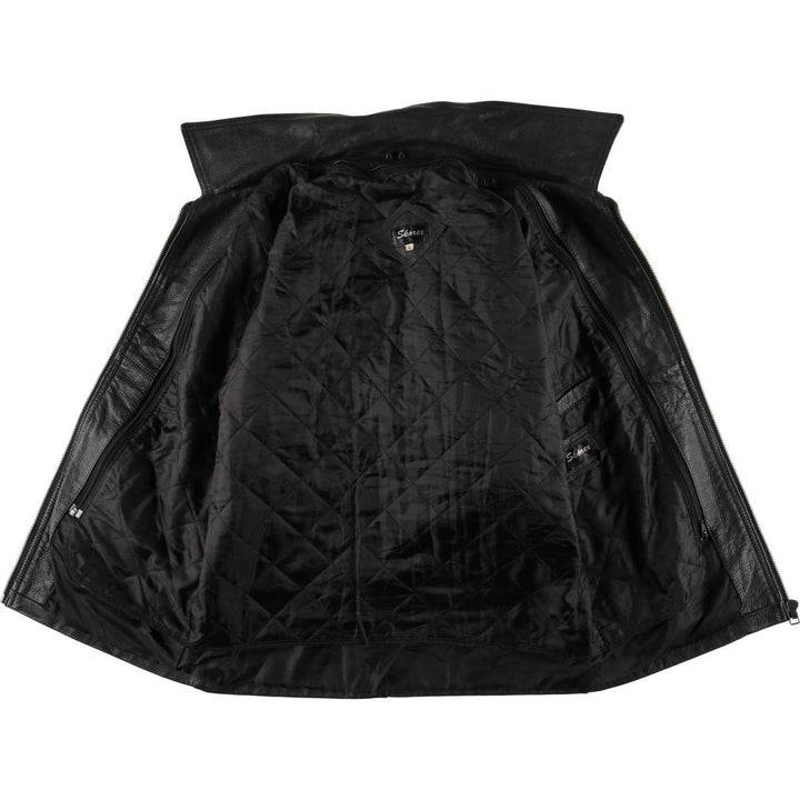 Skorex Padded Swing Top Leather Blouson, Men's Size L unclear black type Vintage Second Hand